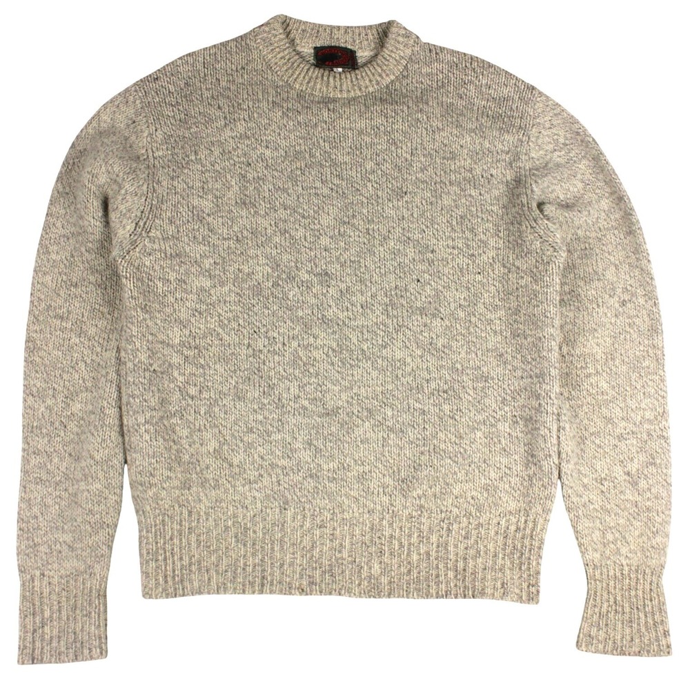 Vintage  Boston Traders Wool Sweater Mens L Fisherman Oatmeal Crewneck